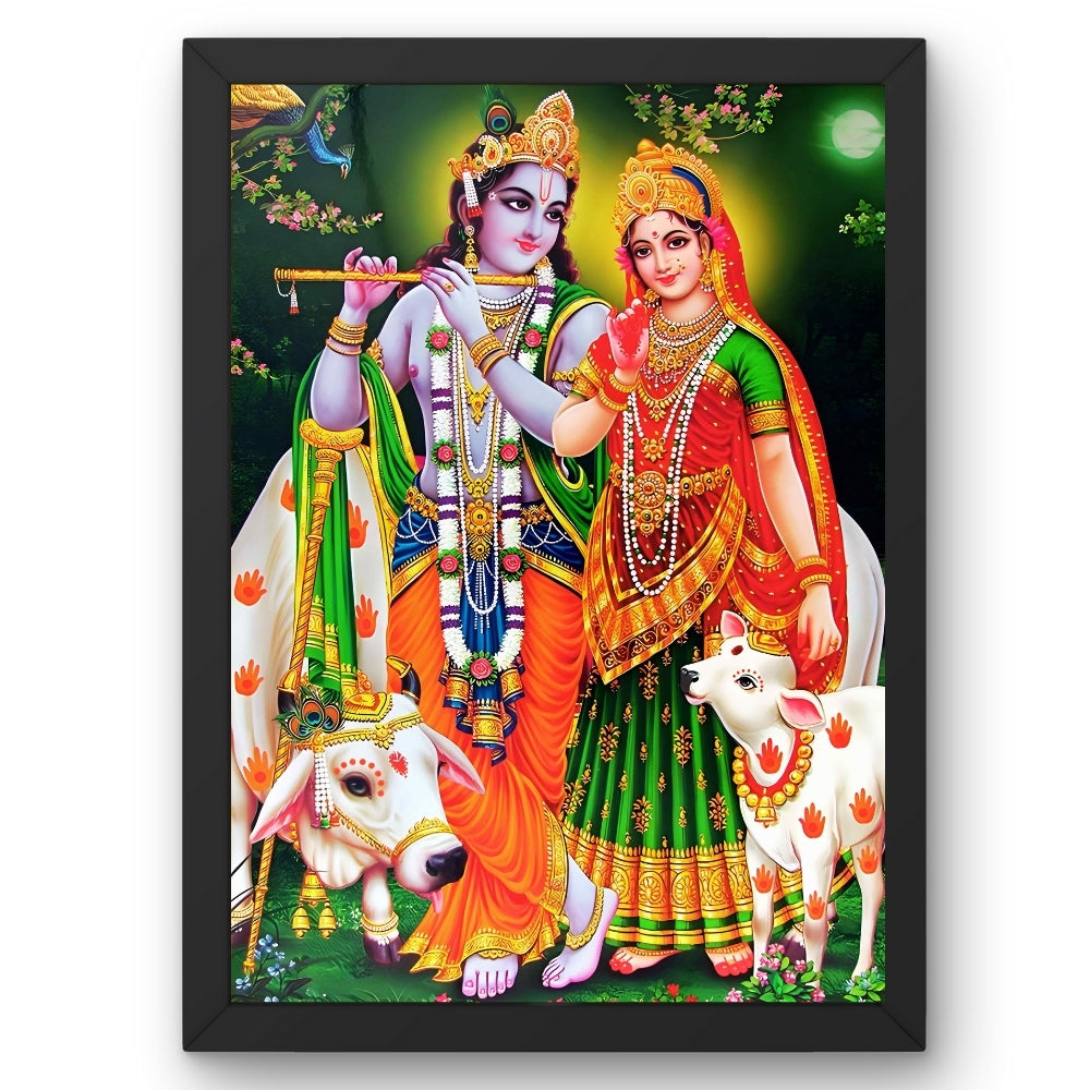Lord Krishna Radha wall art- Krishna with Radha God frame