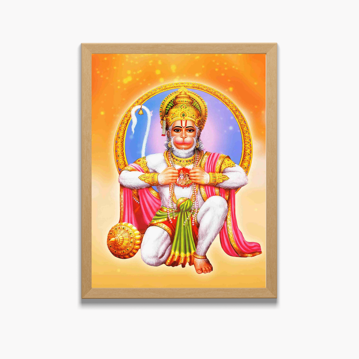 Lord Hanuman Wall Art – Bajrangbali Hanuman Hindu God Photo Frame