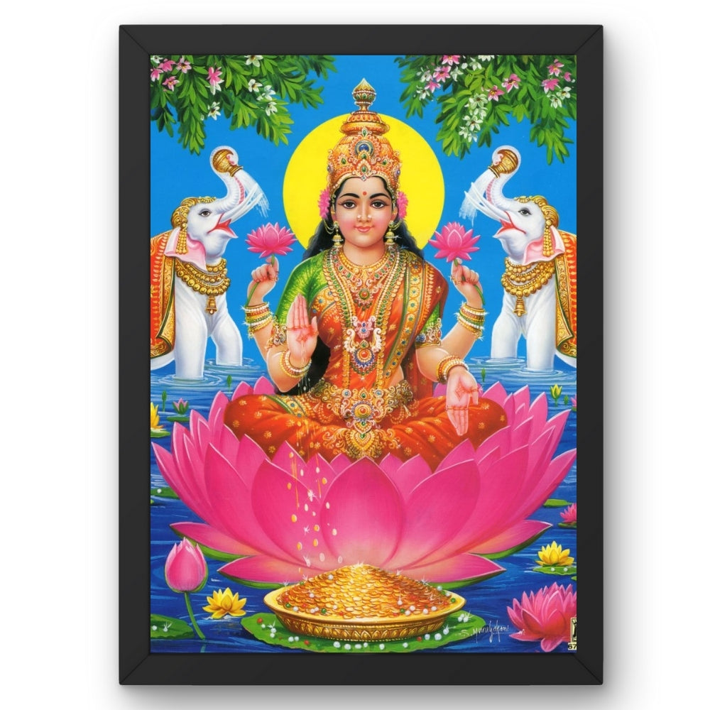 Goddess Lakshmi Wall Art – Hindu Goddess of Wealth and Prosperity Photo Frame