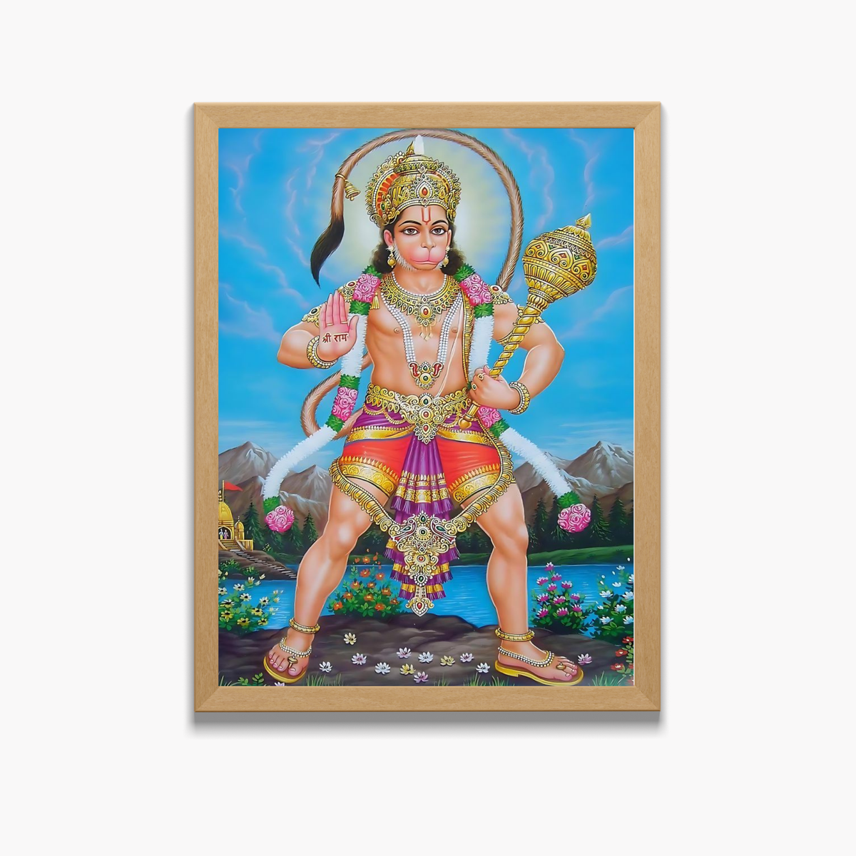 Lord Hanuman Wall Art – Bajrangbali Hanuman Hindu God Photo Frame
