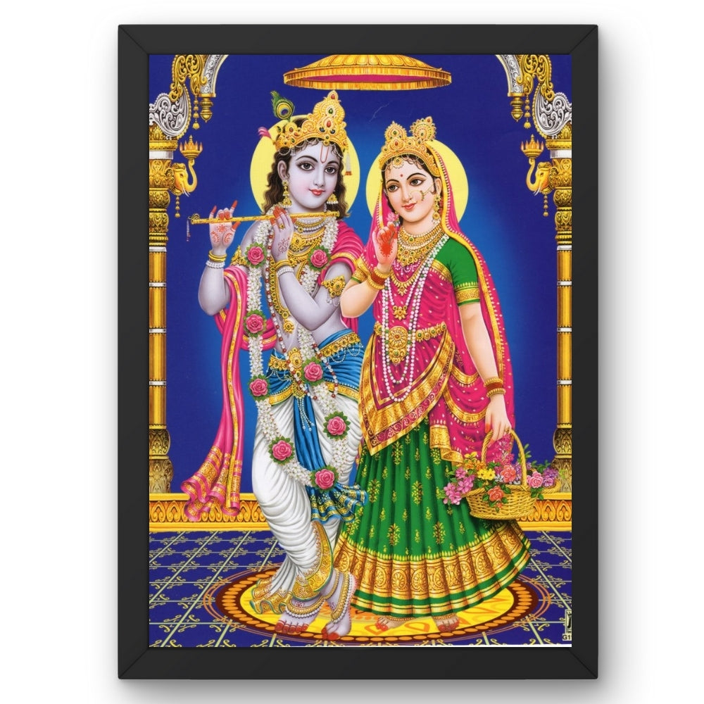 Lord Rdha Krishna wall art- Goddess Radha with krishna photo frame