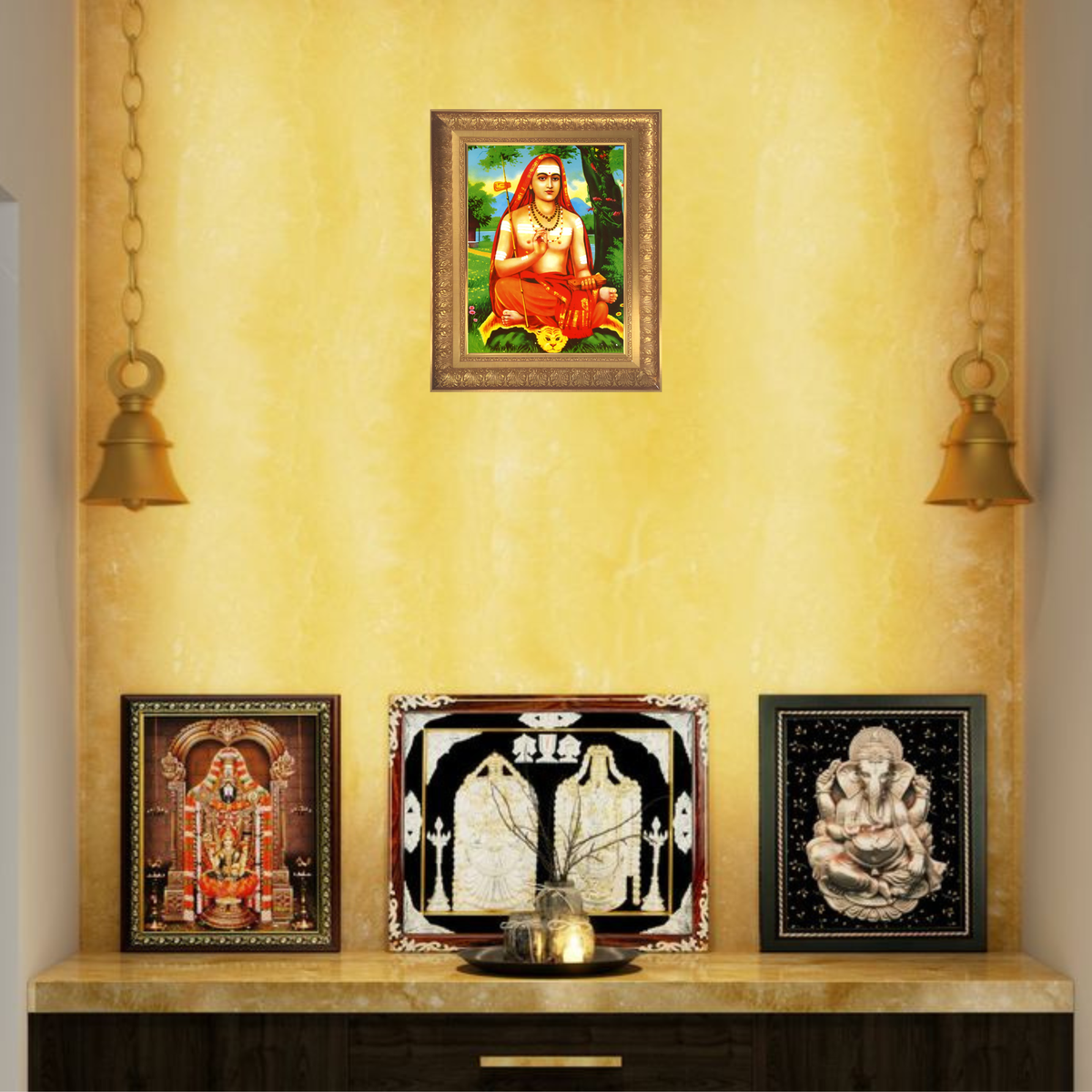 Premium Adi Shankaracharya Wall Art – Jagadguru Adi Shankaracharya Hindu Spiritual Photo Frame
