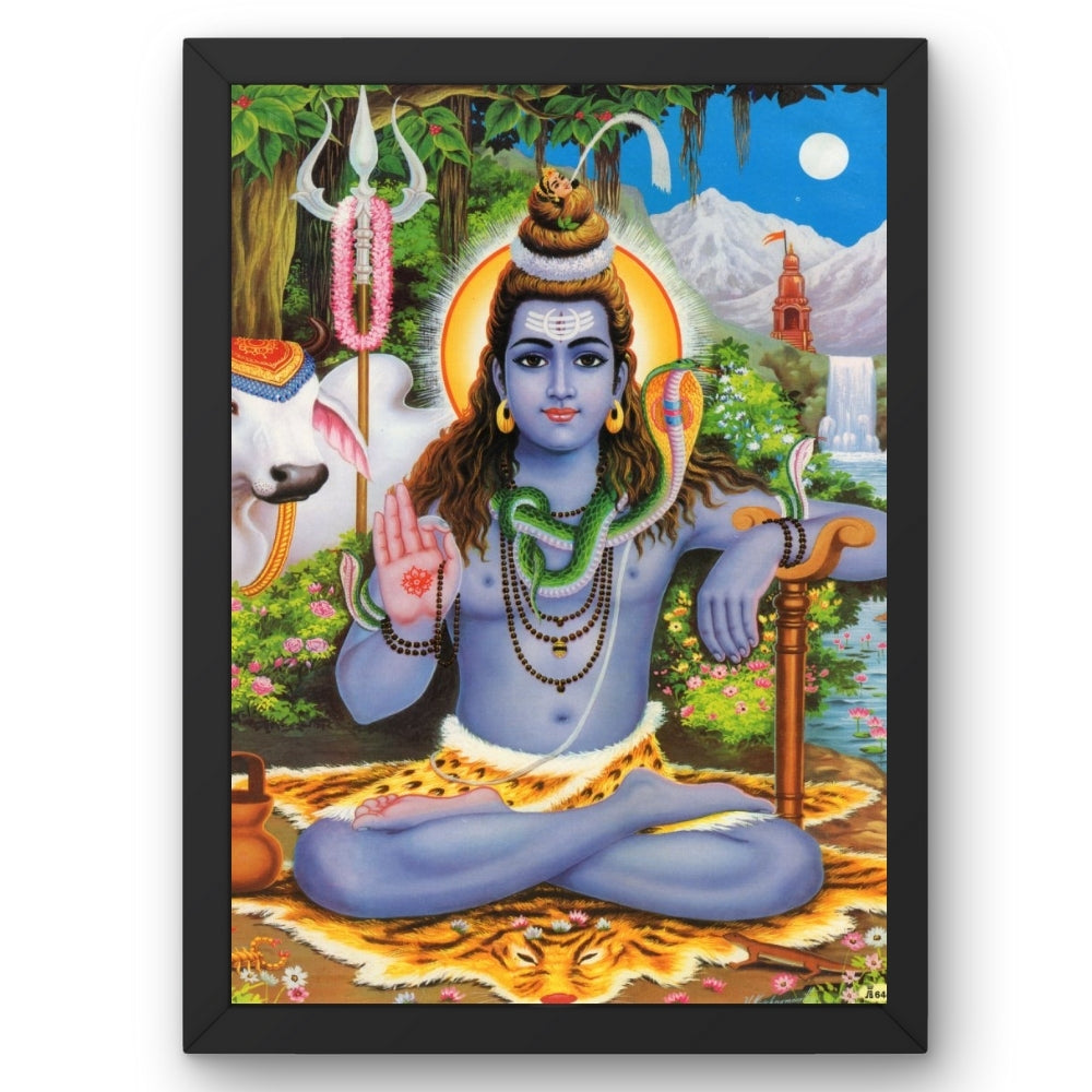 Lord shiva with cow wall art- God shiva photo frame