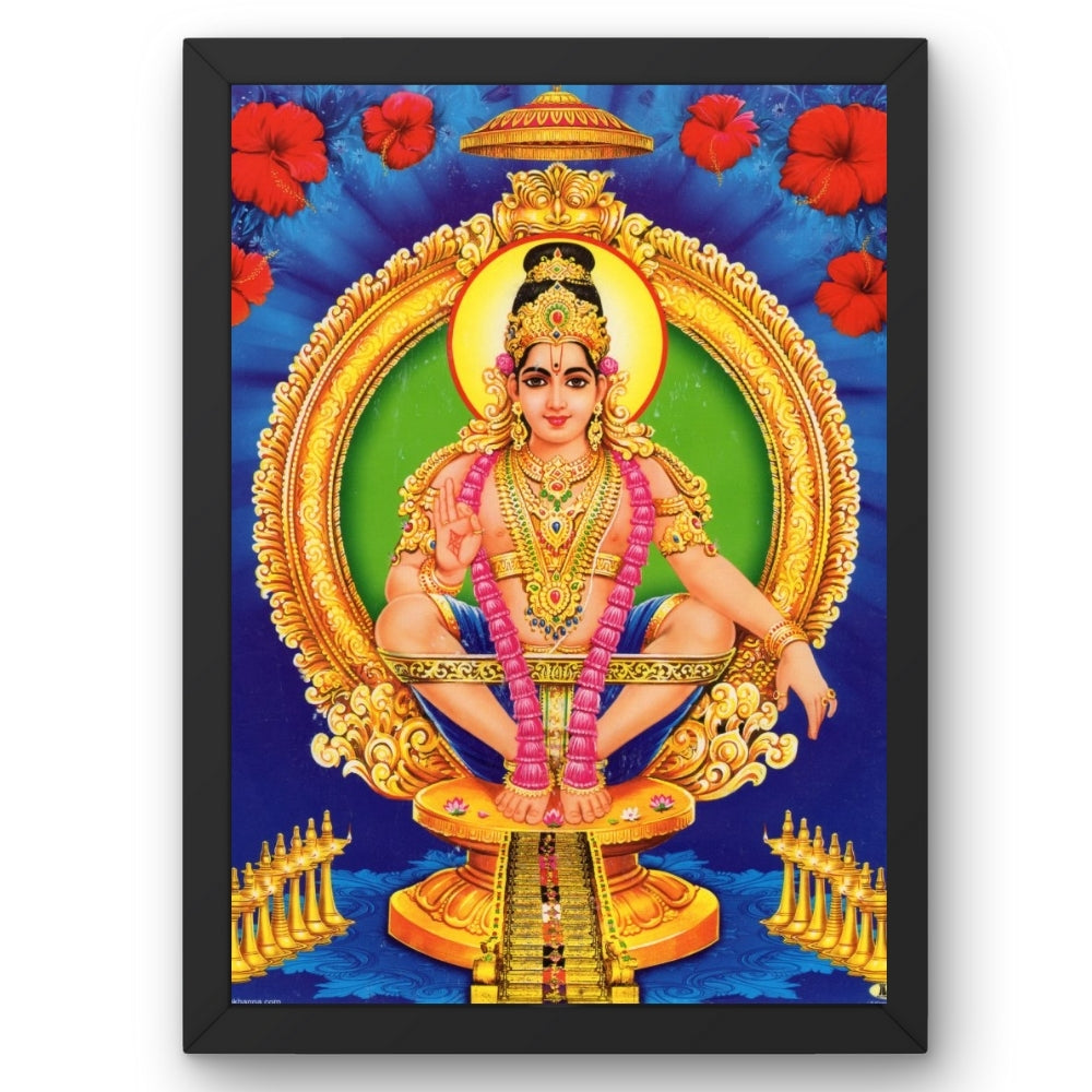 Lord Ayyappa Wall Art – Swami Ayyappan Hindu God Photo Frame