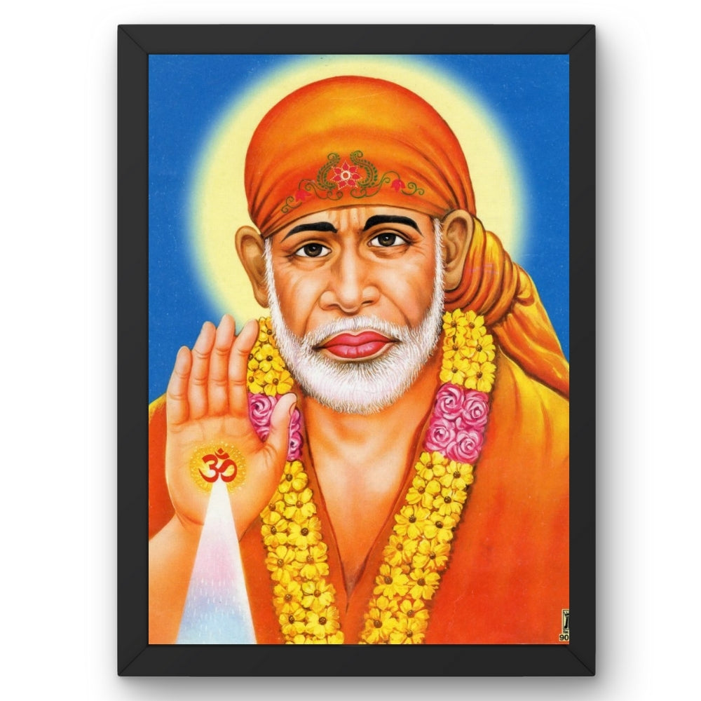 Shirdi Sai Baba Wall Art – Sai Baba Hindu Spiritual God Photo Frame