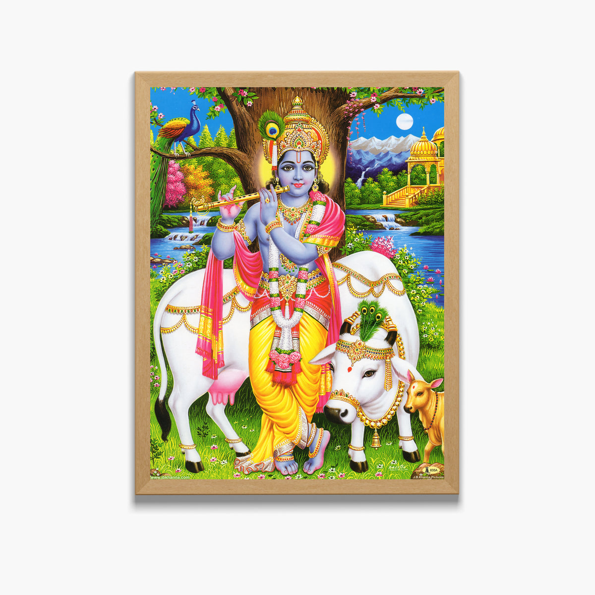 Lord Krishna wall art- God krishna with cow photo frame