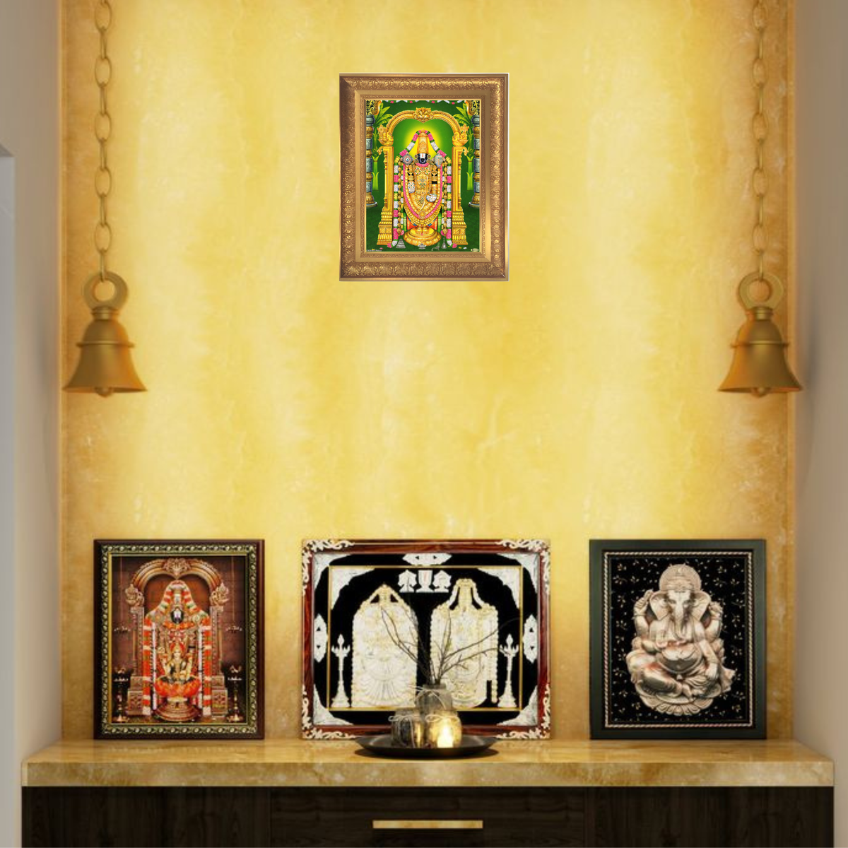 Premium Lord Venkateswara Wall Art – Sri Venkateswara Swamy Tirupati Balaji Hindu God Photo Frame