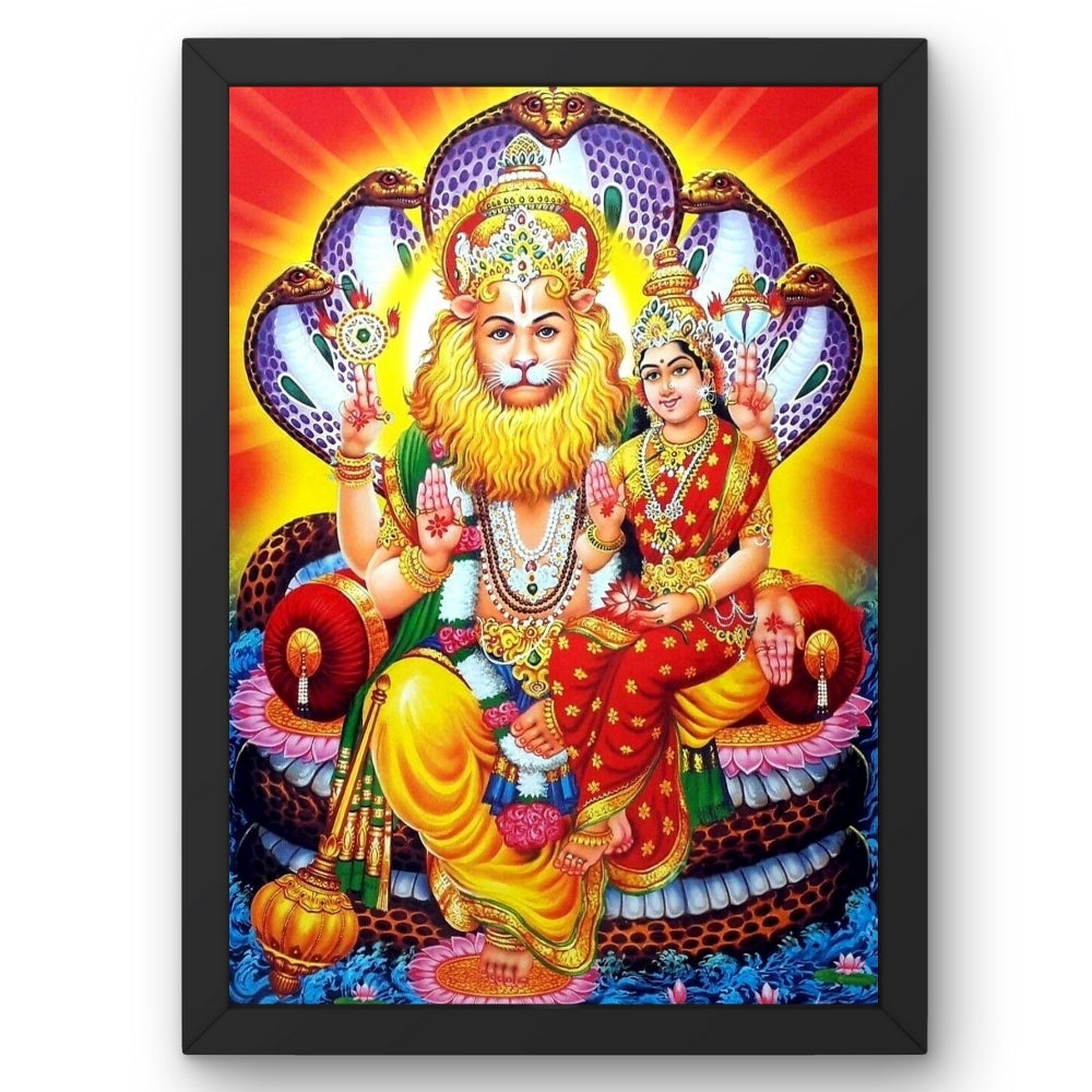 Lord Lxminarasimhaswamy with Saraswathidevi - Laxminarasimhaswamy hindu god photo frame