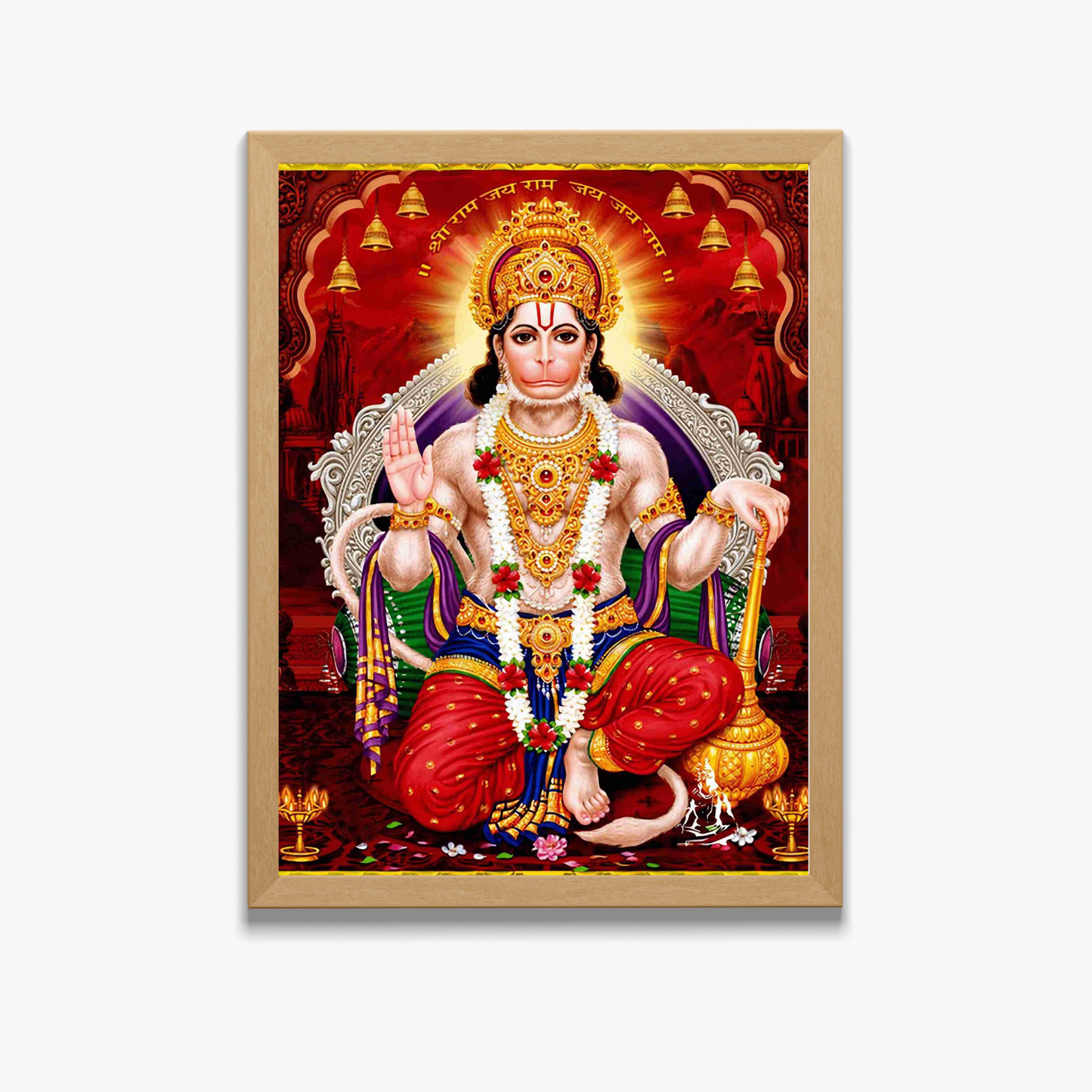 Lord Hanuman Wall Art – Bajrangbali Hanuman Hindu God Photo Frame