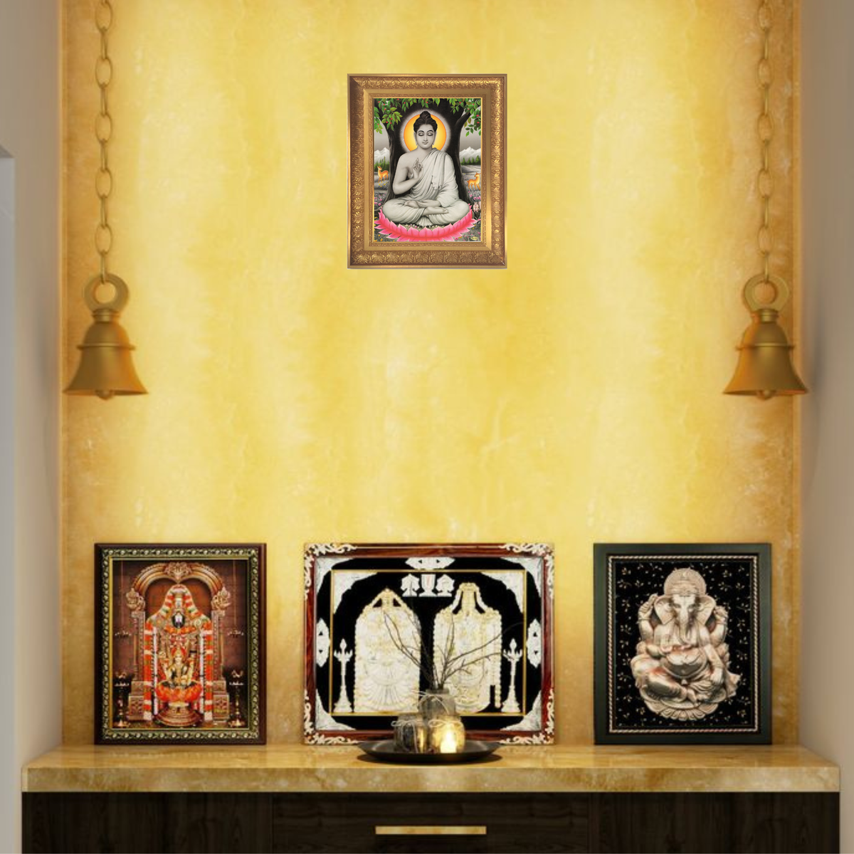 Premium Lord Buddha Wall Art – Gautama Buddha Meditation Buddhist Spiritual Photo Frame