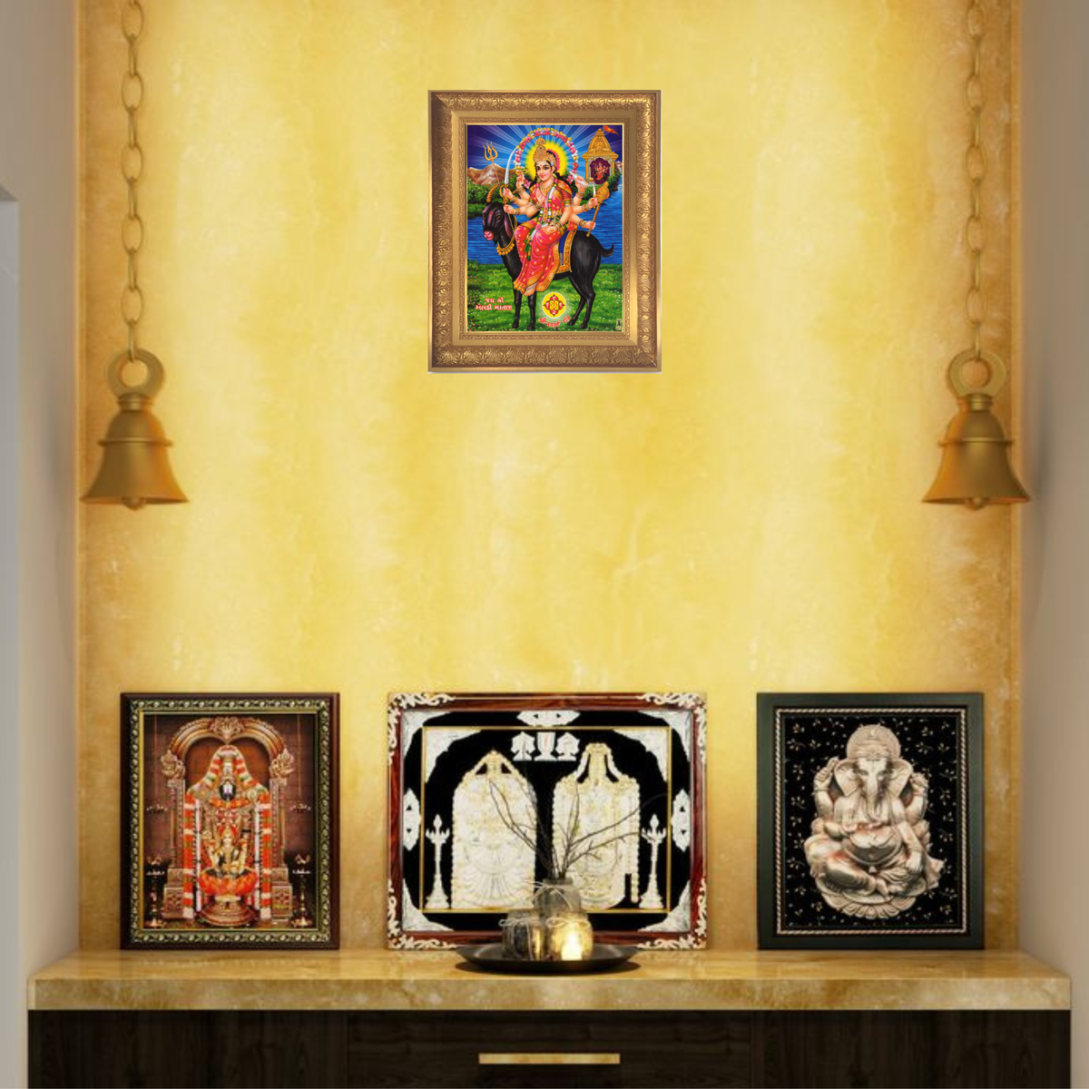 Premium Meldi Mataji Wall Art – Goddess Meldi Mata Hindu Devotional Photo Frame