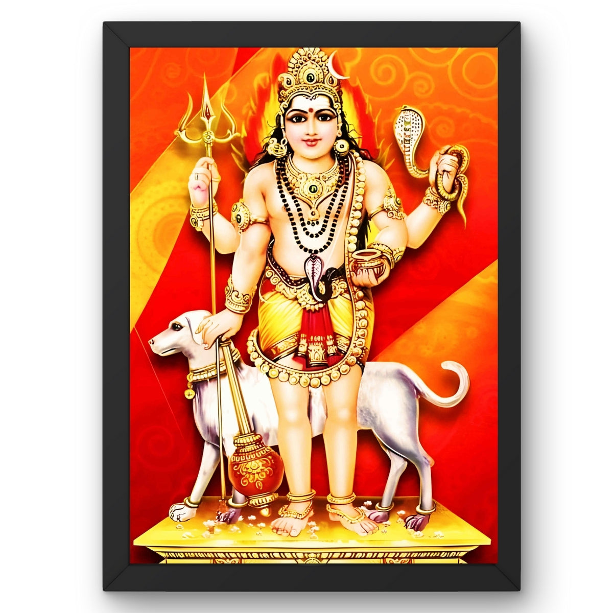 Lord KalaBairava Wall Art - KalaBairava Hindu God Photo Frame