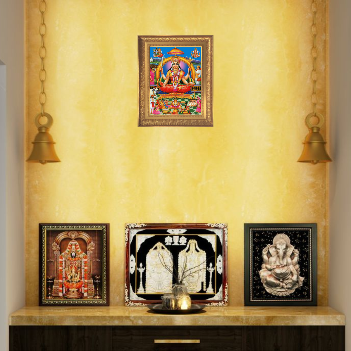 Premium Santoshi Mata Wall Art – Goddess Santoshi Maa Hindu Goddess Photo Frame