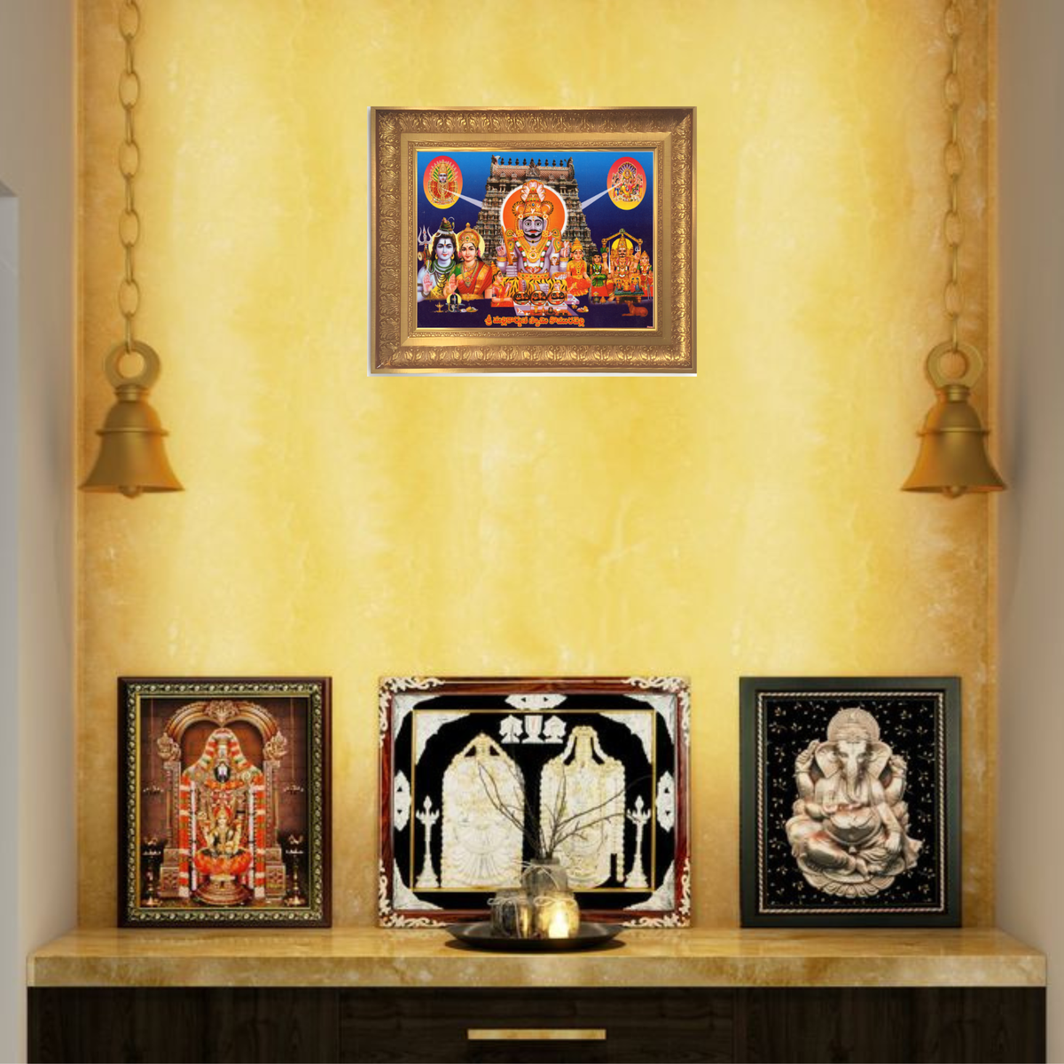 Premium Komuravelli Mallikarjuna Swamy Wall Art – Lord Mallanna Hindu God Religious Photo Frame
