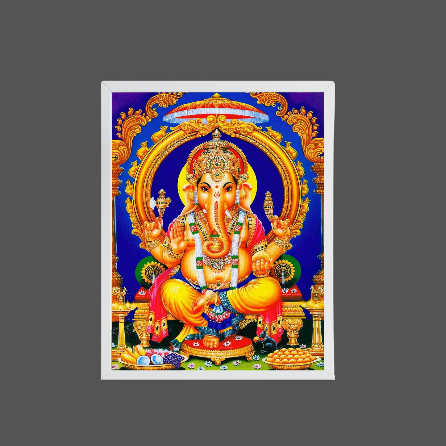 Lord Ganesha Wall Art – Hindu God Ganesha Traditional Devotional Photo Frame