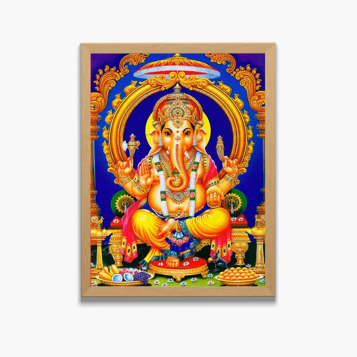 Lord Ganesha Wall Art – Hindu God Ganesha Traditional Devotional Photo Frame