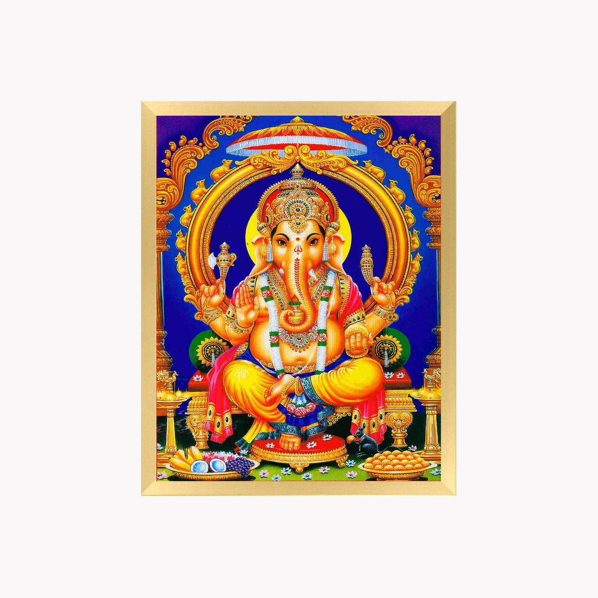 Lord Ganesha Wall Art – Hindu God Ganesha Traditional Devotional Photo Frame