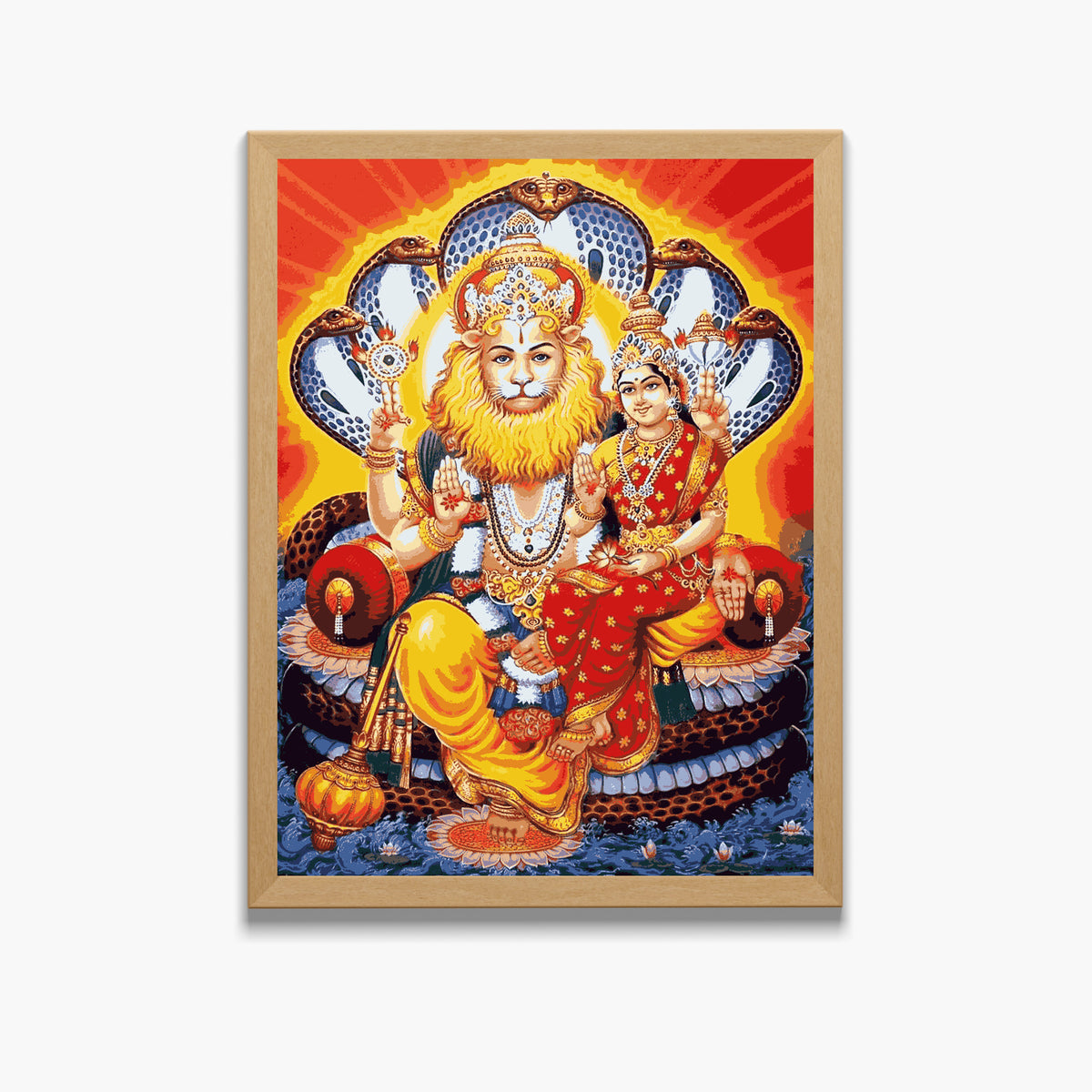 Lord Lxminarasimhaswamy with Saraswathidevi - Laxminarasimhaswamy hindu god photo frame