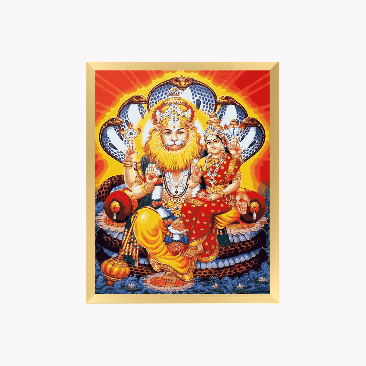 Lord Lxminarasimhaswamy with Saraswathidevi - Laxminarasimhaswamy hindu god photo frame