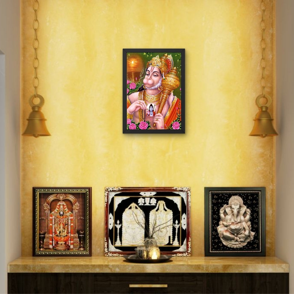 Lord Hanuman Wall Art – Devotional Hindu God Hanuman Photo Frame