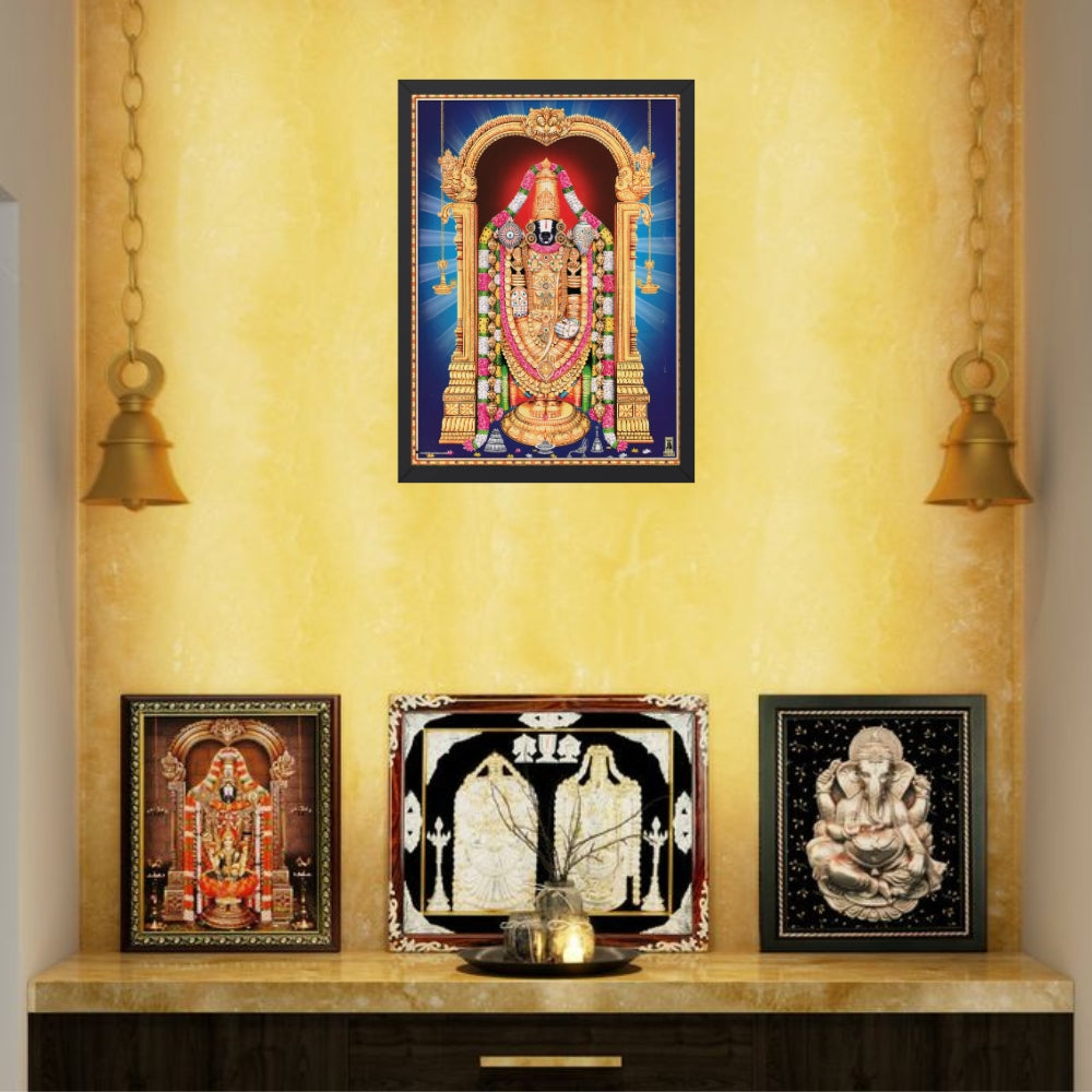 Lord Thirupathi Balaji Wall Art – Lord Venkateshwara Swamy Hindu God Photo Frame
