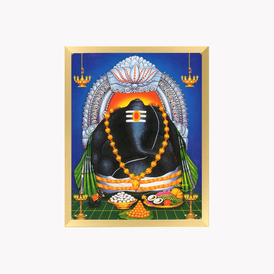 Lord Ganesha Wall Art – Maha Ganapati with Modak and Mouse Hindu God Photo Frame