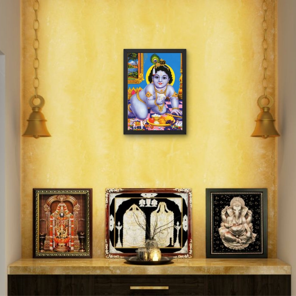 Bal Krishna Wall Art – Baby Krishna Hindu God Photo Frame