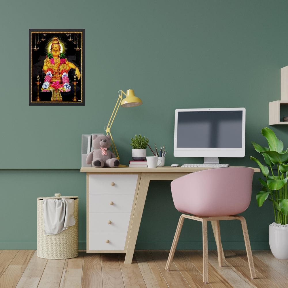 Lord Ayyappa Wall Art – Ayyappa  Hindu God Photo Frame