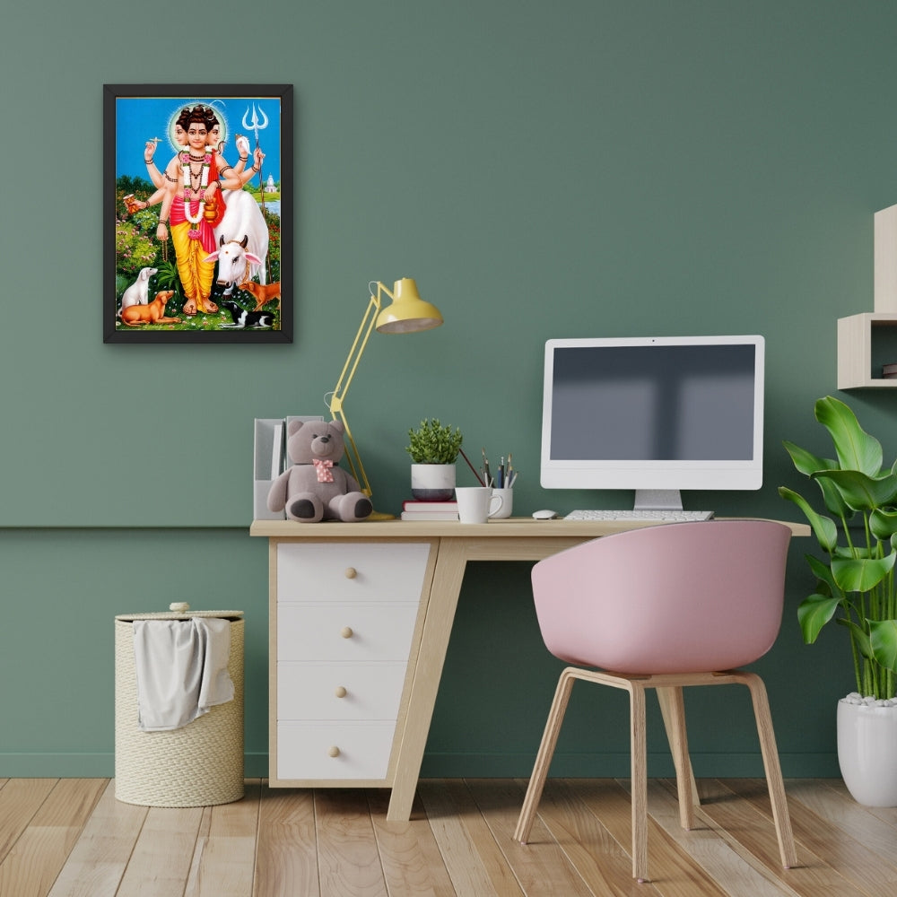 SRI DATTATREYA Wall Art – DATTATREYA  Hindu  God Photo Frame For Home & Puja Room