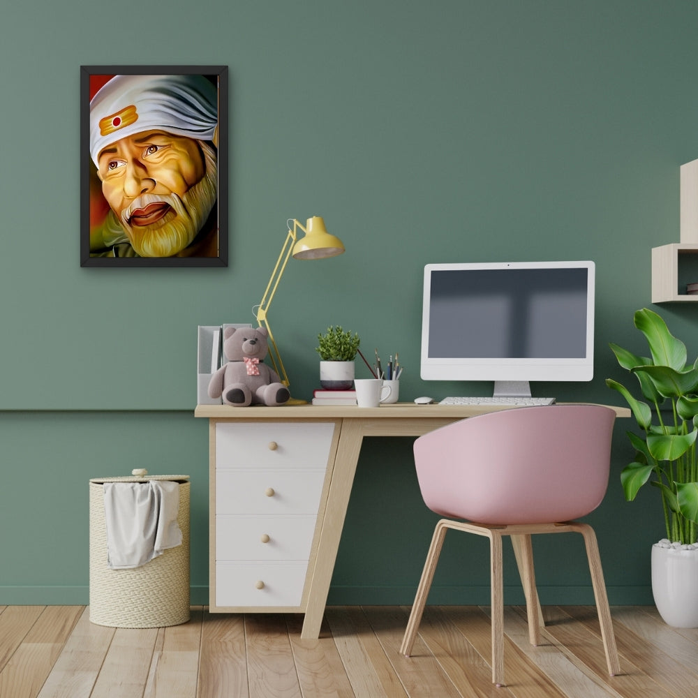 Shirdi Sai Baba Wall Art – Sai Baba Hindu Spiritual God Photo Frame
