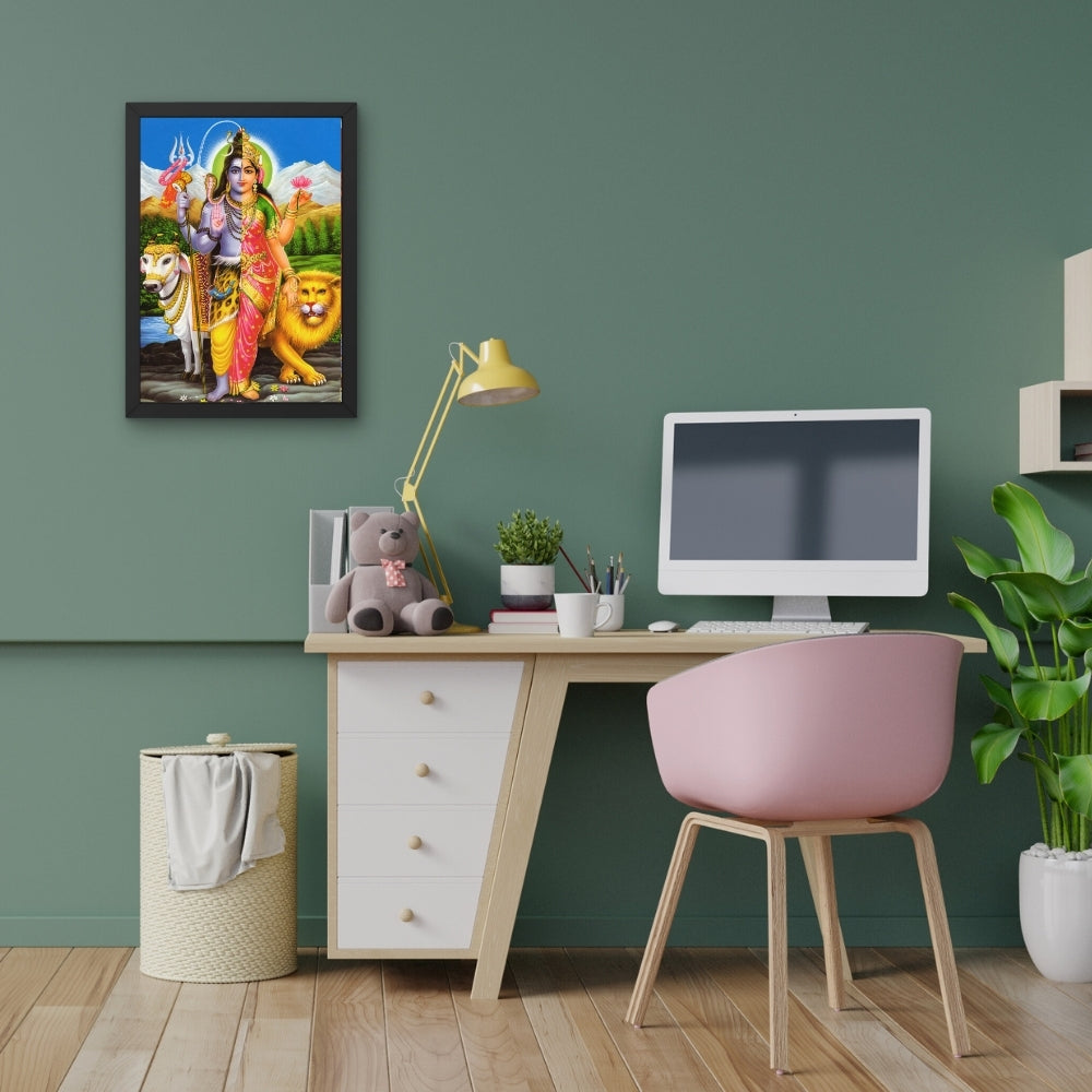 Arthanarishwara wall art- Lord shiva with parwathi god frame