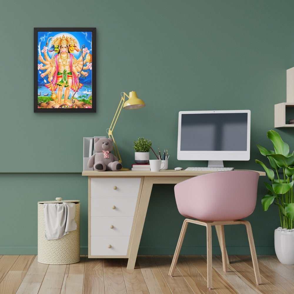 Lord Panchamukhi Hanuman wall art- Panchamukhi hanuman god frame