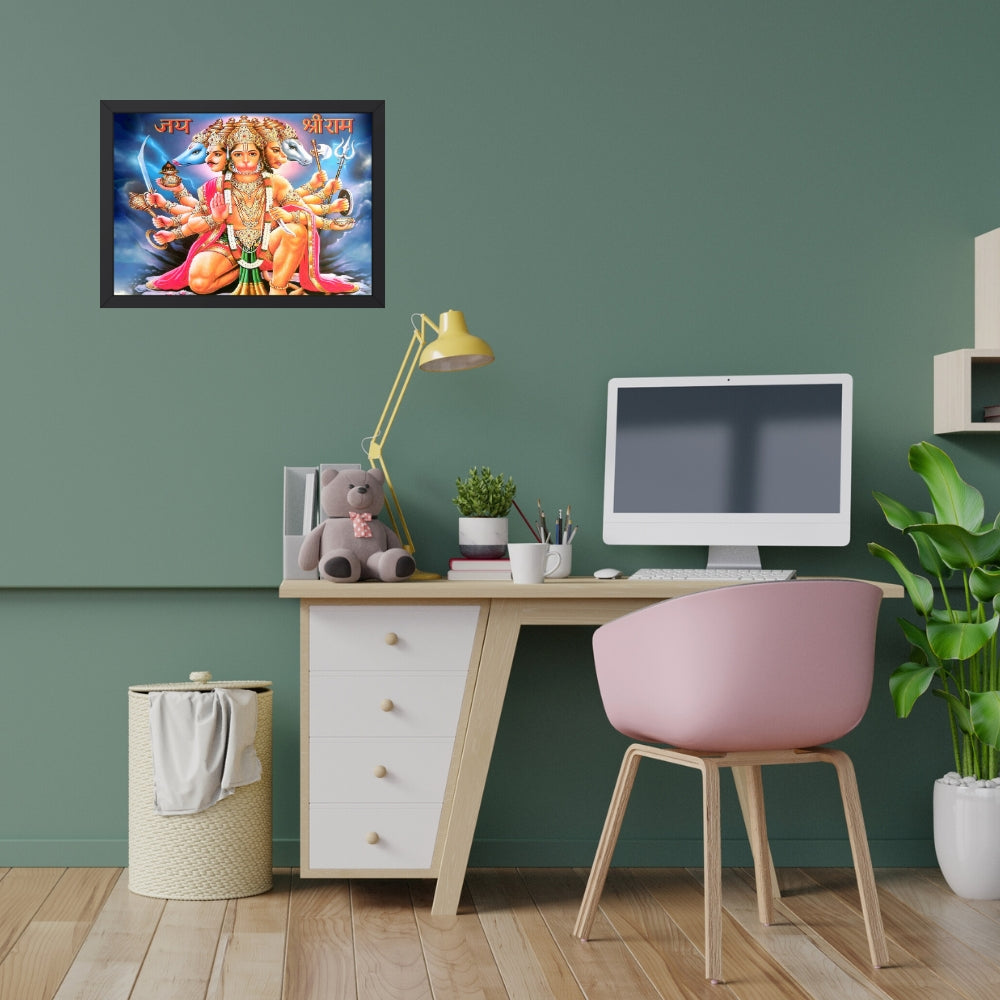 Lord Panchmukhi Hanuman Wall Art - Panchmukhi Hanuman Hindu God Photo Frame