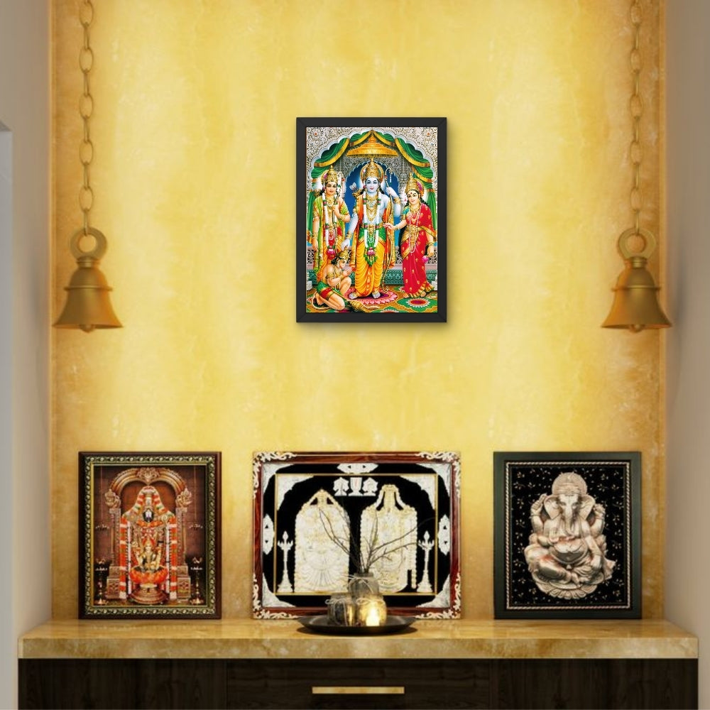 Lord Rama Sita wall art- Rama with sita and laxmana and hanuma God frame