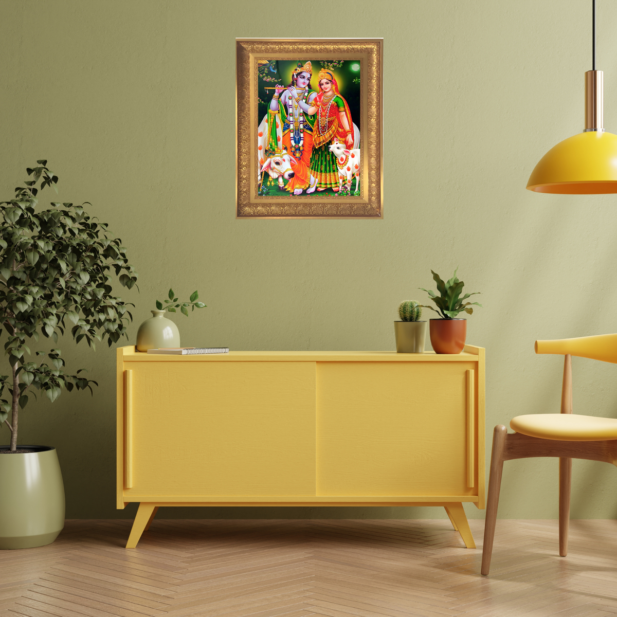 Premium Radha Krishna Wall Art – Divine Radha Krishna Photo Frame | Hindu God Spiritual Home Décor