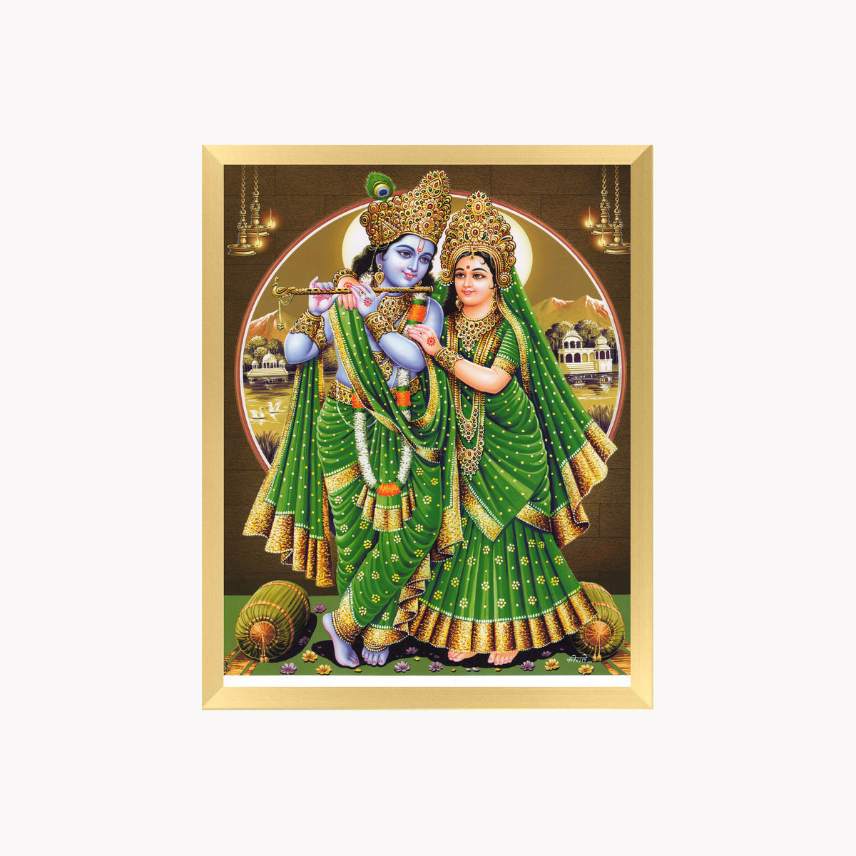 Lord Radha krishna wall art- Lord Krishna with Radha photo frame