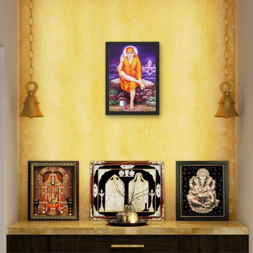 Sai Baba Wall Art – Shirdi Sai Baba Hindu Spiritual God Photo Frame