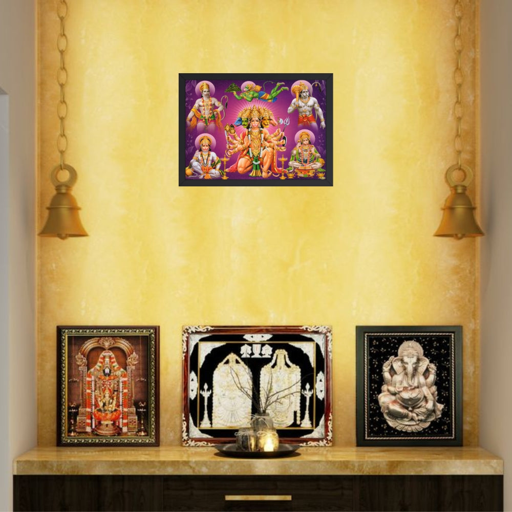 Lord HANUMAN WALL ART- God panchamuki hanuman photo frame