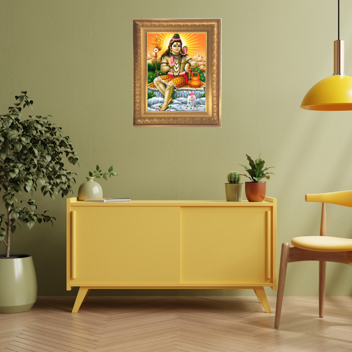 Premium Lord Shiva Wall Art – Mahadev Hindu God Photo Frame | Spiritual Religious Home Décor