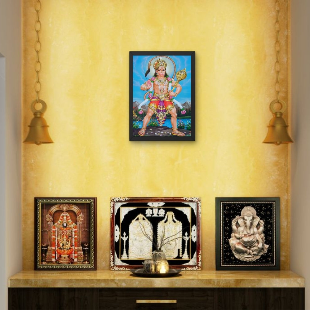 Lord Hanuman Wall Art – Bajrangbali Hanuman Hindu God Photo Frame