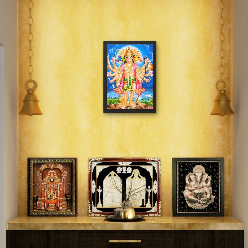 Lord Panchamukhi Hanuman wall art- Panchamukhi hanuman god frame