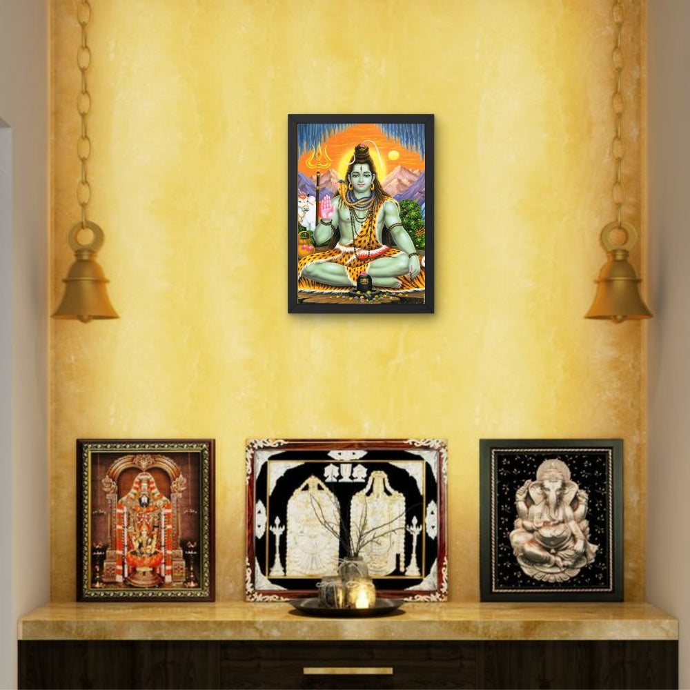 Lord shiva with cow art- God shiva photo frame