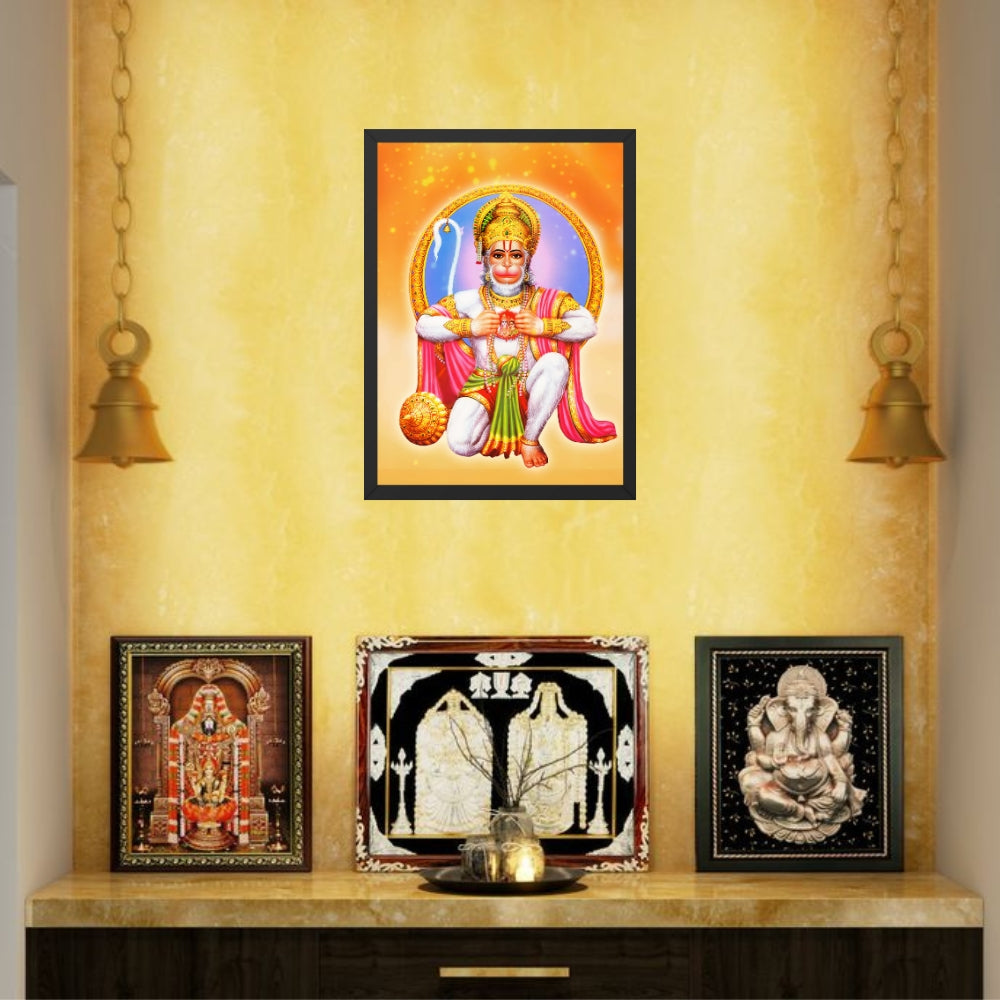 Lord Hanuman Wall Art – Bajrangbali Hanuman Hindu God Photo Frame