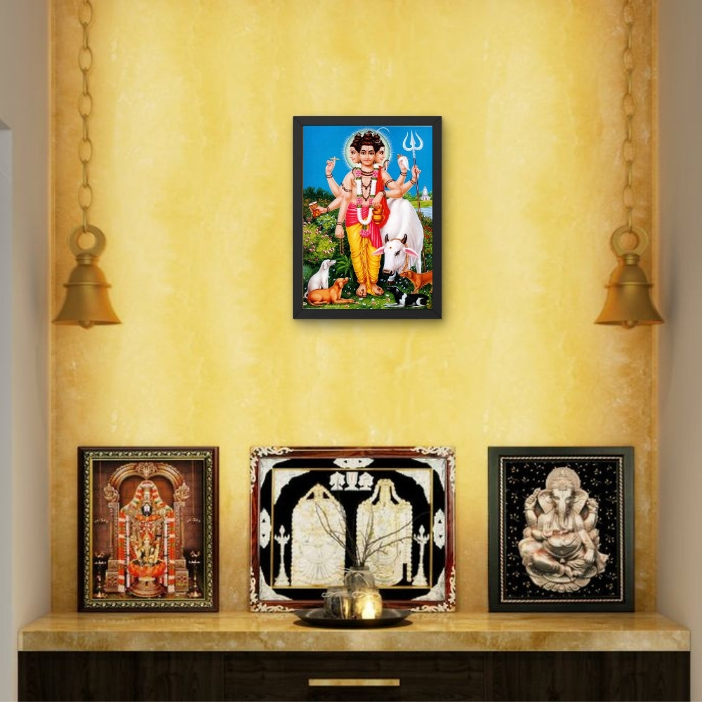 SRI DATTATREYA Wall Art – DATTATREYA  Hindu  God Photo Frame For Home & Puja Room