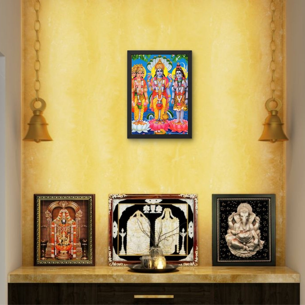 Lord shiva, brahma , vishnu wall art- God vishnu, brahma , vishnu god frame
