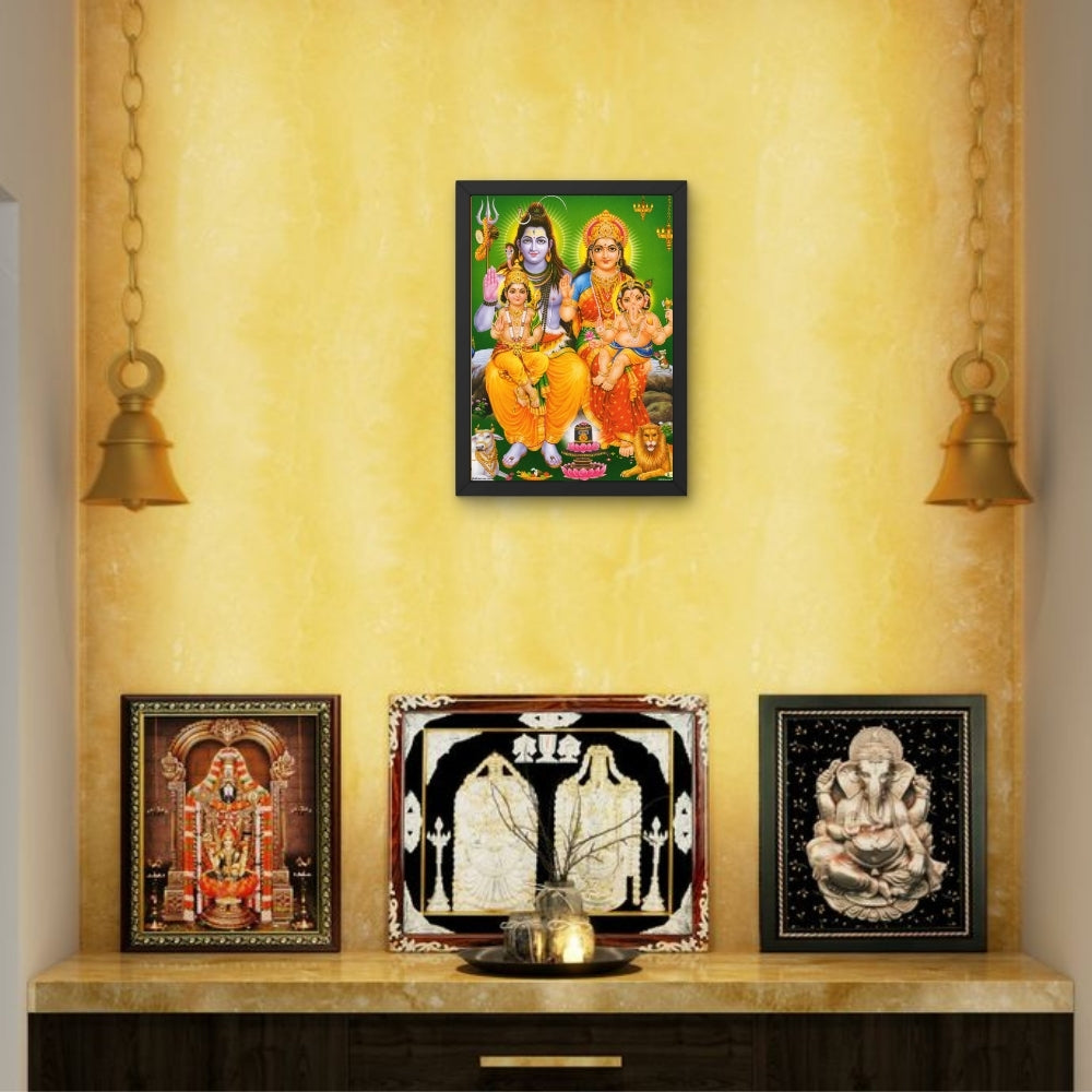 Lord Shiva Family wall art- Shiva with parwathi ,ganapthi and karthikeya photo frame