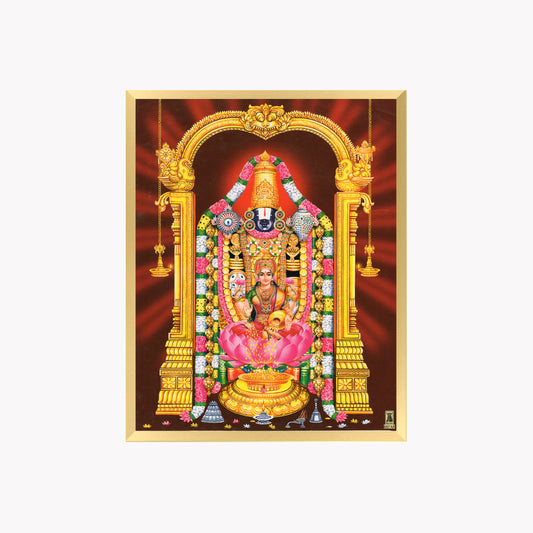 Lord Venkateswara Wall Art – Sri Venkateswara with Goddess Lakshmi Hindu God Photo Frame