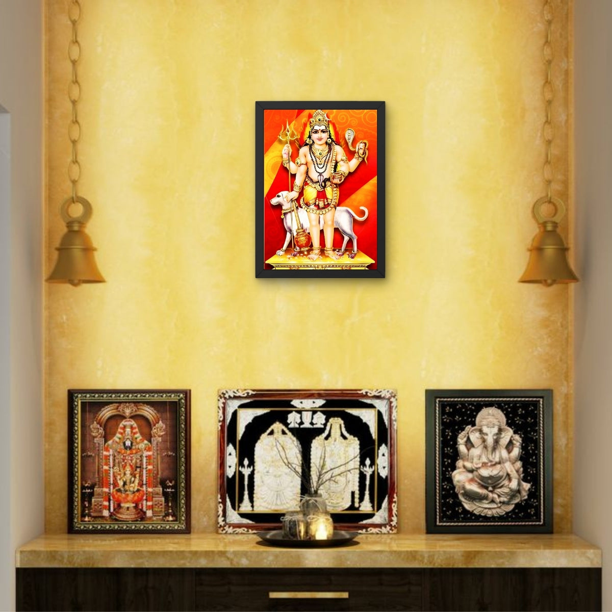 Lord KalaBairava Wall Art - KalaBairava Hindu God Photo Frame