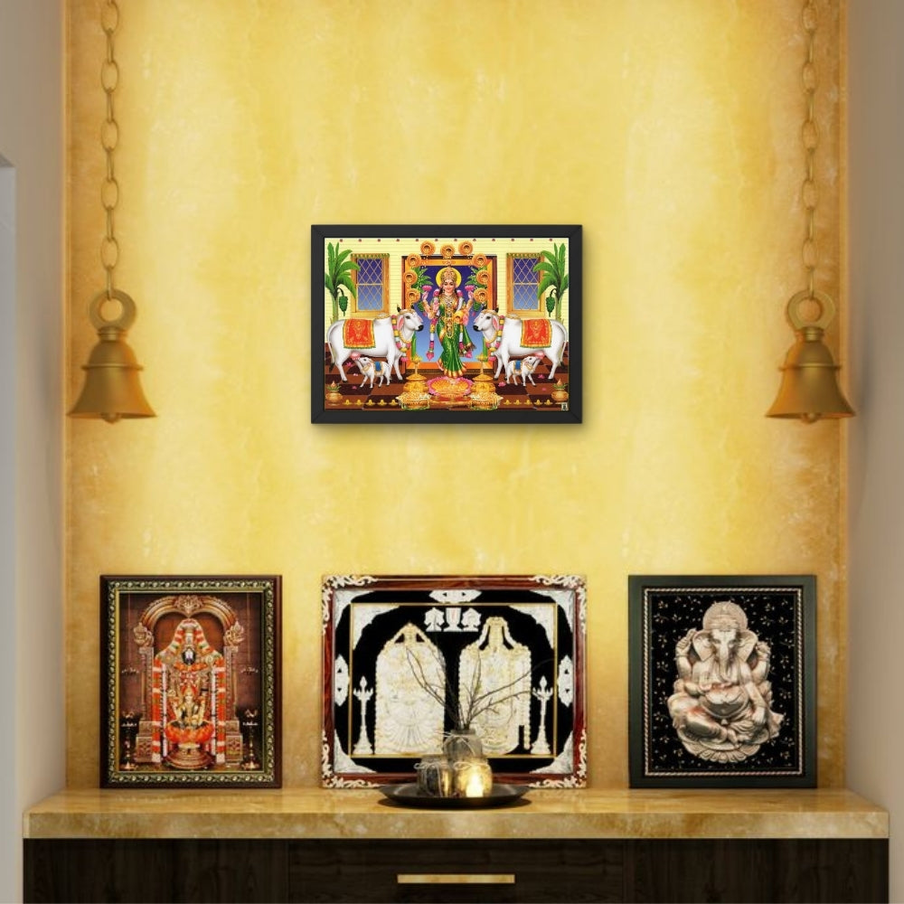 Goddess Laxmi with cow wall art- Maa Laxmi photo frame