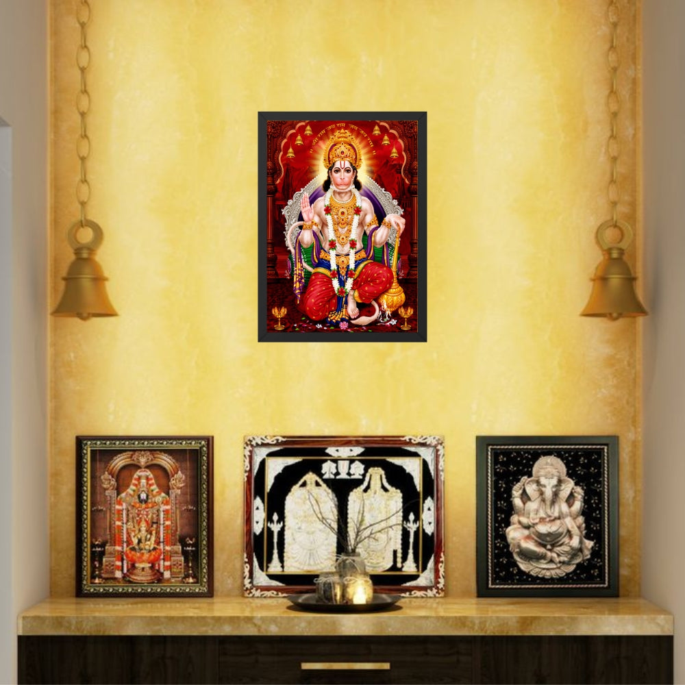 Lord Hanuman Wall Art – Bajrangbali Hanuman Hindu God Photo Frame